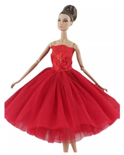 Codulu Puppenkleid für 11,5 Zoll America Doll 30 cm Mädchenpuppe-Spitzenkleid Ballettkleid Outfits für 1/6 BJD Puppe Kinderspielzeug-1 Stück-#D von Codulu