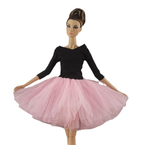 Codulu Puppenkleid für 11,5 Zoll America Doll 30 cm Mädchenpuppe-Tutus Ballettkleid Outfits für 1/6 BJD Puppe Kinderspielzeug-1 Stück-#Pink von Codulu