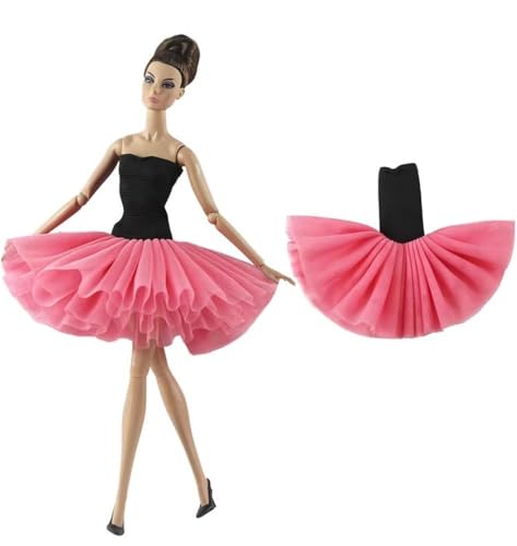Codulu Puppenkleid für 11,5 Zoll America Doll 30 cm Mädchenpuppe-Tutus Ballettkleid Outfits für 1/6 BJD Puppe Kinderspielzeug-1 Stück-#Rosenrot von Codulu
