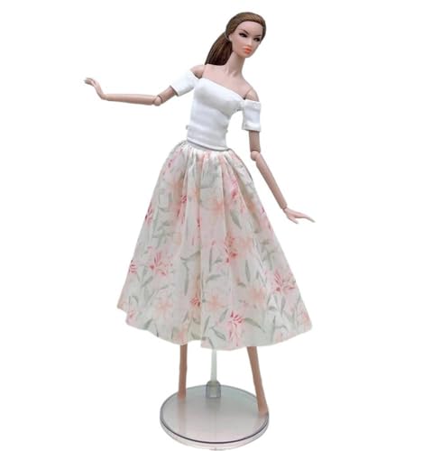 Codulu Puppenkleid für 11,5 Zoll America Doll 30 cm Mädchenpuppe-Vintage Blumenkleid Kostüm Outfits für 1/6 BJD Puppe Kinderspielzeug-1 Stück-#B von Codulu