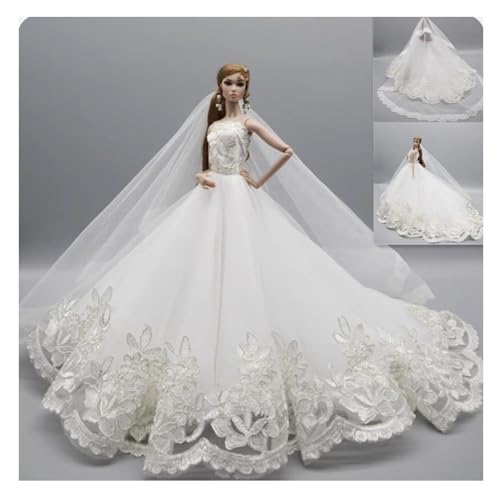 Codulu Puppenkleid für 29,2 cm große Amerika-Puppe, 30 cm, Mädchen, Puppe, Spitze, Hochzeitskleid, Prinzessinnenrock, Abendkleid, Kostüm-Outfits für 1/6 BJD-Puppe, Kinderspielzeug, 1 Stück, #A von Codulu