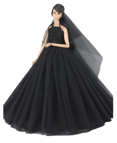 Codulu Puppenkleid für 29,2 cm große Amerika-Puppe, 30 cm, Mädchen, Puppe, Spitze, Hochzeitskleid mit Schleier-Outfits für 1/6 BJD-Puppe, Kinderspielzeug, 1 Stück - #F von Codulu