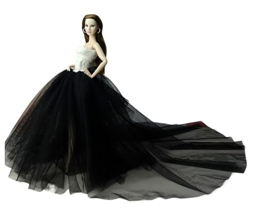 Codulu Puppenkleid für 29,2 cm große Amerika-Puppe, 30 cm, Mädchen, Puppe, trägerloses Hochzeitskleid mit Schleier, Prinzessinnenkleid, Outfits für 1/6 BJD-Puppe, Kinderspielzeug, 1 Stück, #F von Codulu