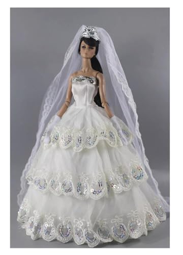 Codulu Puppenkleid für 29,2 cm große Amerika-Puppe, 30 cm, Mädchen, Puppe, weißes Hochzeitskleid, Prinzessinnenrock, Abendkleid, Kostüm-Outfits für 1/6 BJD-Puppe, Kinderspielzeug, 1PCS-#D Codulu Puppenkleid für 29,2 cm große Amerika-Puppe, 30 cm, Mädchen, Puppe, weißes Hochzeitskleid, Prinzessinnenrock, Abendkleid, Kostüm-Outfits für 1/6 BJD-Puppe, Kinderspielzeug, 1PCS-#D von Codulu