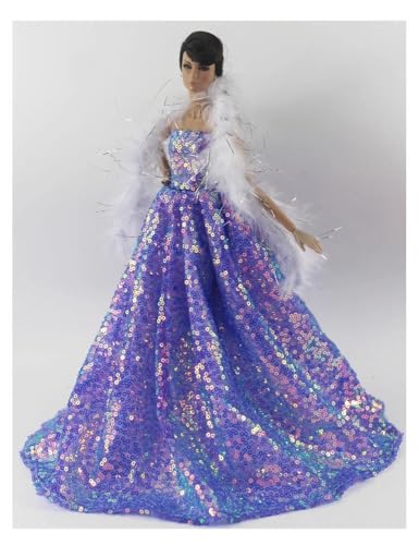 Codulu Puppenkleid für 29,2 cm große Amerika-Puppe, 30 cm, Mädchen, Puppen-Prinzessinnen-Rock, Pailletten-Abendkleid, Hochzeitskleid, Outfits für 1/6 BJD-Puppe, Kinderspielzeug, 1 Stück, #F von Codulu
