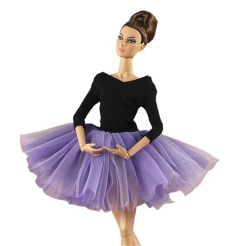 Codulu Puppenkleid für 29,2 cm große Amerika-Puppe, 30 cm, Mädchen, Puppen-Tutus, Ballettkleid, Outfits für 1/6 BJD-Puppe, Kinderspielzeug, 1 Stück, # Hellviolett von Codulu