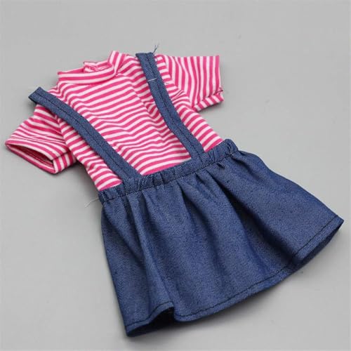 Codulu Puppenkleidung, T-Shirt, Jeansrock, Riemen, Kleid-Set, für 60 cm große BJD-Puppenanzug (#C) von Codulu