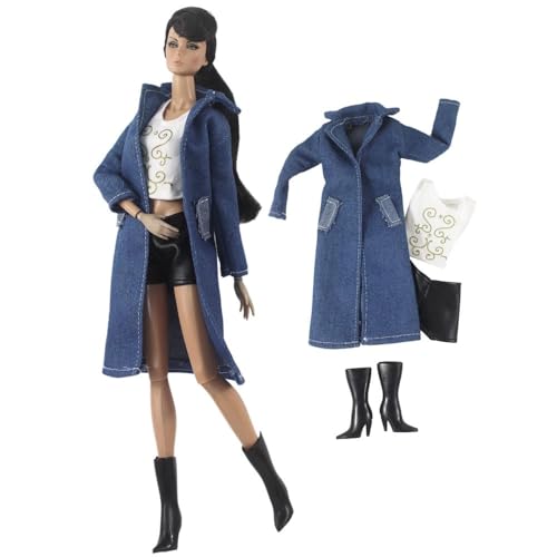 Codulu Puppenkleidung für 11,5 Zoll America Doll 30 cm Mädchenpuppe-Lange Mäntel, Oberteile, Röcke, Schuhe, lässige Winter-Outfits, Kostüm für 1/6 BJD Doll, Kinderspielzeug-4-teilig/Set-#B Codulu Puppenkleidung für 11,5 Zoll America Doll 30 cm Mädchenpuppe-Lange Mäntel, Oberteile, Röcke, Schuhe, lässige Winter-Outfits, Kostüm für 1/6 BJD Doll, Kinderspielzeug-4-teilig/Set-#B von Codulu