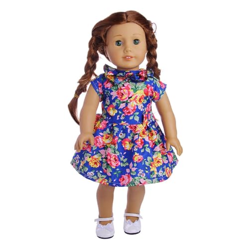 Codulu Puppenkleidung für 18-Zoll-American Doll-Blumen-T-Shirt, Shorts, Rock, Sommer-Outfits, Accessoires für 43-46 cm große Mädchenpuppen-Babypuppen-1 Set-A Codulu Puppenkleidung für 18-Zoll-American Doll-Blumen-T-Shirt, Shorts, Rock, Sommer-Outfits, Accessoires für 43-46 cm große Mädchenpuppen-Babypuppen-1 Set-A von Codulu