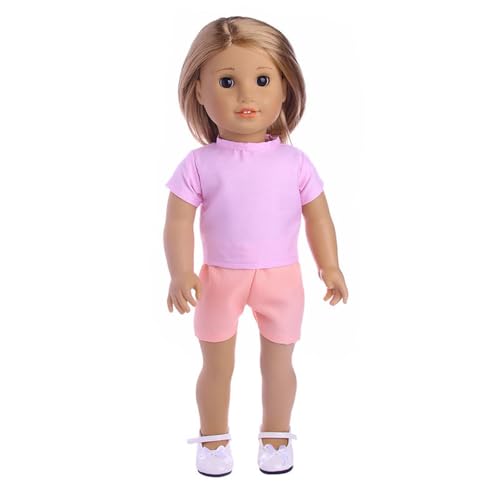 Codulu Puppenkleidung für 18-Zoll-American Doll-T-Shirt, Shorts, Rock, Overall, Sommer-Outfits, Accessoires für 43-46 cm große Mädchenpuppen, Babypuppen, 1 Set, A Codulu Puppenkleidung für 18-Zoll-American Doll-T-Shirt, Shorts, Rock, Overall, Sommer-Outfits, Accessoires für 43-46 cm große Mädchenpuppen, Babypuppen, 1 Set, A von Codulu