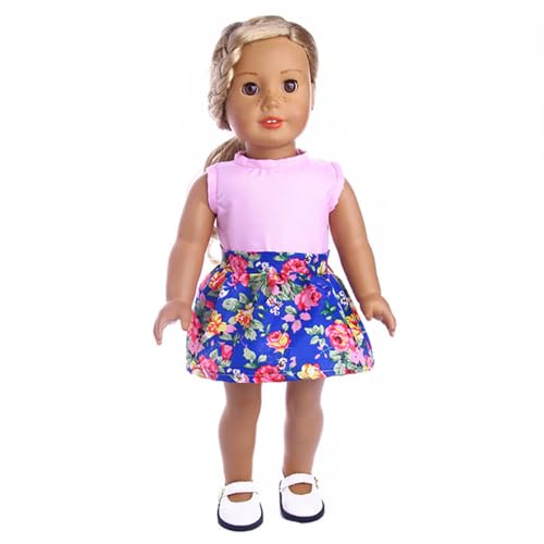 Codulu Puppenkleidung für 18-Zoll-American Doll-T-Shirt, Shorts, Rock, Overall, Sommer-Outfits, Accessoires für 43–46 cm große Mädchenpuppen, Babypuppen, 1 Set, C Codulu Puppenkleidung für 18-Zoll-American Doll-T-Shirt, Shorts, Rock, Overall, Sommer-Outfits, Accessoires für 43–46 cm große Mädchenpuppen, Babypuppen, 1 Set, C von Codulu