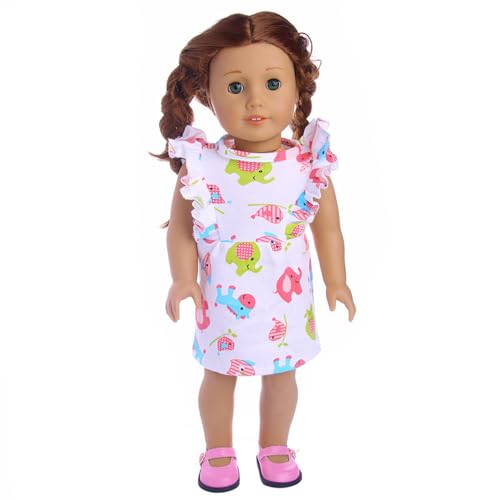 Codulu Puppenkleidung für 18-Zoll-American Doll-T-Shirt, Shorts, Rock, Overall, Sommer-Outfits, Accessoires für 43–46 cm große Mädchenpuppen, Babypuppen, 1 Set, G Codulu Puppenkleidung für 18-Zoll-American Doll-T-Shirt, Shorts, Rock, Overall, Sommer-Outfits, Accessoires für 43–46 cm große Mädchenpuppen, Babypuppen, 1 Set, G von Codulu
