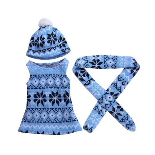 Codulu Puppenkleidung für 18-Zoll-American Doll-Weihnachtsstrickkleid, Schal, Mütze, Winter-Outfits, Zubehör für 43–46 cm große Mädchenpuppen, Babypuppen, 3-teilig/Set, Blau Codulu Puppenkleidung für 18-Zoll-American Doll-Weihnachtsstrickkleid, Schal, Mütze, Winter-Outfits, Zubehör für 43–46 cm große Mädchenpuppen, Babypuppen, 3-teilig/Set, Blau von Codulu