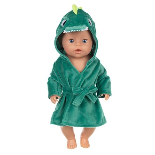 Codulu Puppenkleidung für 18-Zoll-Puppen-amerikanische Puppen-Haustier-Nacht-Bademantel-Hemden-43-46-cm-Puppenzubehör-1 Stück-Grün von Codulu