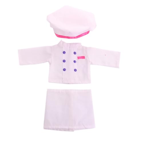 Codulu Puppenkleidung für 18-Zoll-amerikanische Puppen, Kochuniform, Outfits, Zubehör für 43-46 cm große Mädchenpuppen, Babypuppen, 3-teilig/Set, C Codulu Puppenkleidung für 18-Zoll-amerikanische Puppen, Kochuniform, Outfits, Zubehör für 43-46 cm große Mädchenpuppen, Babypuppen, 3-teilig/Set, C von Codulu