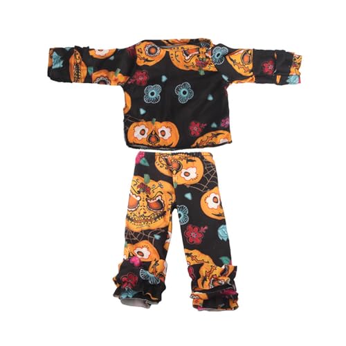 Codulu Puppenkleidung für 18 Zoll amerikanische Puppen-Kürbis-Hosen-Halloween-Outfits Zubehör für 43-46cm-2pcs/Set-B von Codulu
