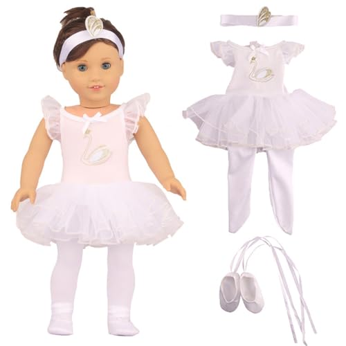 Codulu Puppenkleidung für 18 Zoll amerikanische Puppen-Zubehör für 43-46 cm Puppen Tanzkleider-3pcs/Set-Weiß Codulu Puppenkleidung für 18 Zoll amerikanische Puppen-Zubehör für 43-46 cm Puppen Tanzkleider-3pcs/Set-Weiß von Codulu