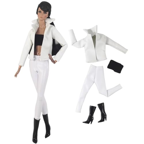 Codulu Puppenkleidung für 29,2 cm große America-Puppe, 30 cm, Mädchen, Puppe, Lederjacke, Tops, Hosen, Stiefel, lässige Outfits, Kostüm für 1/6 BJD-Puppe, Kinderspielzeug, 4 Stück/Set-#B Codulu Puppenkleidung für 29,2 cm große America-Puppe, 30 cm, Mädchen, Puppe, Lederjacke, Tops, Hosen, Stiefel, lässige Outfits, Kostüm für 1/6 BJD-Puppe, Kinderspielzeug, 4 Stück/Set-#B von Codulu