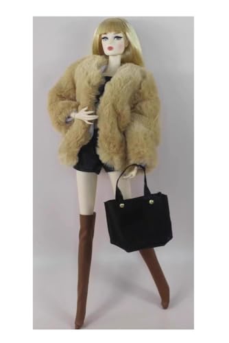 Codulu Puppenkleidung für 29,2 cm große America-Puppe, 30 cm, Mädchen, Puppe, lässige Outfits, Leoparden-Plüschjacke, Stiefel, Tasche, Winterkleidung für 1/6 BJD-Puppe, Kinderspielzeug, #A Codulu Puppenkleidung für 29,2 cm große America-Puppe, 30 cm, Mädchen, Puppe, lässige Outfits, Leoparden-Plüschjacke, Stiefel, Tasche, Winterkleidung für 1/6 BJD-Puppe, Kinderspielzeug, #A von Codulu