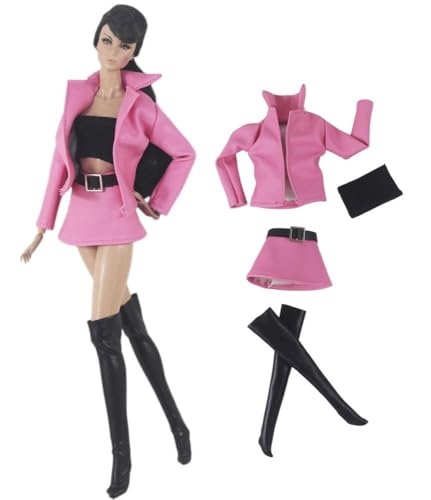 Codulu Puppenkleidung für 29,2 cm große Amerika-Puppe, 30 cm, Lederjacke, Oberteil, Rock, Stiefel, lässige Outfits, Kostüm für 1/6 BJD-Puppe, Kinderspielzeug, 4 Stück/Set-#C Codulu Puppenkleidung für 29,2 cm große Amerika-Puppe, 30 cm, Lederjacke, Oberteil, Rock, Stiefel, lässige Outfits, Kostüm für 1/6 BJD-Puppe, Kinderspielzeug, 4 Stück/Set-#C von Codulu
