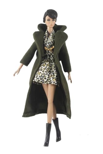 Codulu Puppenkleidung für 29,2 cm große Amerika-Puppe, 30 cm, Mädchen, Puppe, Winter, lässige Outfits, Mantel, Kleid, Hut, Kostüm, Zubehör für 1/6 BJD-Puppe, Kinderspielzeug (#E) von Codulu