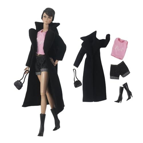 Codulu Puppenkleidung für 29,2 cm große Amerika-Puppe, 30 cm, Mädchen, Puppe, Winter, lässige Outfits, Mantel, Kleid, Hut, Kostüm, Zubehör für 1/6 BJD-Puppe, Kinderspielzeug (#O) von Codulu