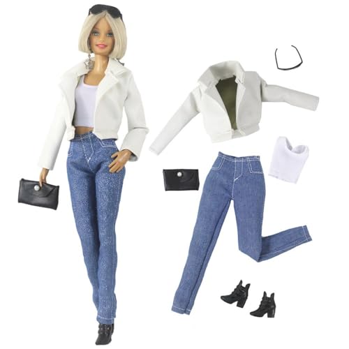 Codulu Puppenkleidung für 29,2 cm große Amerika-Puppe, 30 cm, Mädchen, Puppe, legere Outfits, Mantel, Hose, Schuhe, Tasche, Sonnenbrille, Kostüm für 1/6 BJD-Puppe, Kinderspielzeug, 6 Stück/Set (#G) Codulu Puppenkleidung für 29,2 cm große Amerika-Puppe, 30 cm, Mädchen, Puppe, legere Outfits, Mantel, Hose, Schuhe, Tasche, Sonnenbrille, Kostüm für 1/6 BJD-Puppe, Kinderspielzeug, 6 Stück/Set (#G) von Codulu