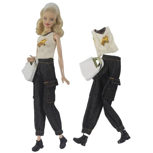 Codulu Puppenkleidung für 29,2 cm große Amerika-Puppe, 30 cm, Mädchen, Puppe, legere Outfits, T-Shirt, Hose, Jacke, Tasche, Schuhe, Kostümzubehör für 1/6 BJD-Puppe, Kinderspielzeug, #G Codulu Puppenkleidung für 29,2 cm große Amerika-Puppe, 30 cm, Mädchen, Puppe, legere Outfits, T-Shirt, Hose, Jacke, Tasche, Schuhe, Kostümzubehör für 1/6 BJD-Puppe, Kinderspielzeug, #G von Codulu