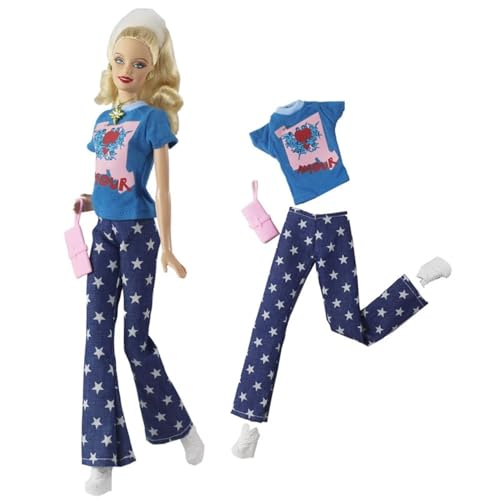 Codulu Puppenkleidung für 29,2 cm große Amerika-Puppe, 30 cm, Mädchen, Puppenhosen, Tops, Schuhe, Tasche, lässige Outfits, Kostüm für 1/6 BJD-Puppe, Kinderspielzeug, 4 Stück/Set-#B Codulu Puppenkleidung für 29,2 cm große Amerika-Puppe, 30 cm, Mädchen, Puppenhosen, Tops, Schuhe, Tasche, lässige Outfits, Kostüm für 1/6 BJD-Puppe, Kinderspielzeug, 4 Stück/Set-#B von Codulu
