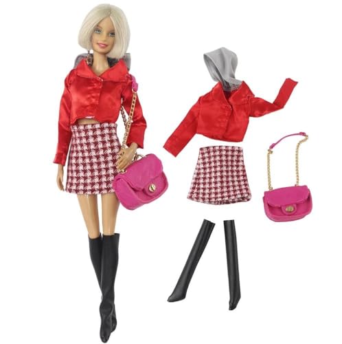 Codulu Puppenkleidung für 29,2 cm große Amerika-Puppe, 30 cm, Mädchen, Puppenmäntel, Tops, Hosen, Röcke, Schuhe, Tasche, lässige Outfits, Kostüm für 1/6 BJD-Puppe, Kinderspielzeug, 4 Stück/Set-#B Codulu Puppenkleidung für 29,2 cm große Amerika-Puppe, 30 cm, Mädchen, Puppenmäntel, Tops, Hosen, Röcke, Schuhe, Tasche, lässige Outfits, Kostüm für 1/6 BJD-Puppe, Kinderspielzeug, 4 Stück/Set-#B von Codulu