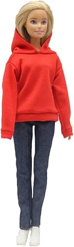 Codulu Puppenkleidung für 29 cm große Modepuppe Kapuzenpullover Jeans Kostüm Outfits Zubehör (Stil H) von Codulu