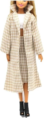 Codulu Puppenkleidung für 29 cm modische Puppen-Kostüm-Zubehör/karierter Mantel, Tops, Kleid-Outfits Codulu Puppenkleidung für 29 cm modische Puppen-Kostüm-Zubehör/karierter Mantel, Tops, Kleid-Outfits von Codulu