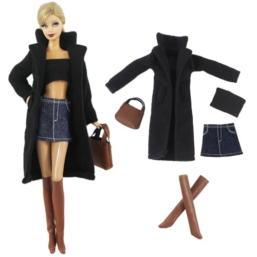 Codulu Puppenkleidung für Puppen, 11,5 Zoll, amerikanische Puppen, 30 cm, lässige Sets Mäntel, Blusen, Röcke, Schuhe, Taschen, Winterkleidung für Puppen, BJD 1/6, Kinderspielzeug, 5 Stück/Set #K Codulu Puppenkleidung für Puppen, 11,5 Zoll, amerikanische Puppen, 30 cm, lässige Sets Mäntel, Blusen, Röcke, Schuhe, Taschen, Winterkleidung für Puppen, BJD 1/6, Kinderspielzeug, 5 Stück/Set #K von Codulu