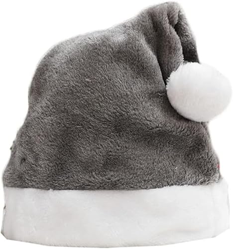 Codulu Weihnachtsmütze, Weihnachtsmannmütze, Plüschmütze, Weihnachtsmütze für Heiligabend, Neujahr, festliche Party, Urlaub, Zubehör, Erwachsene, Uni, Grau Codulu Weihnachtsmütze, Weihnachtsmannmütze, Plüschmütze, Weihnachtsmütze für Heiligabend, Neujahr, festliche Party, Urlaub, Zubehör, Erwachsene, Uni, Grau von Codulu