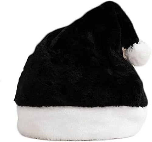 Codulu Weihnachtsmütze, Weihnachtsmannmütze, Plüschmütze, Weihnachtsmütze für Heiligabend, Neujahr, festliche Party, Urlaub, Zubehör, Erwachsene, Uni, Schwarz Codulu Weihnachtsmütze, Weihnachtsmannmütze, Plüschmütze, Weihnachtsmütze für Heiligabend, Neujahr, festliche Party, Urlaub, Zubehör, Erwachsene, Uni, Schwarz von Codulu
