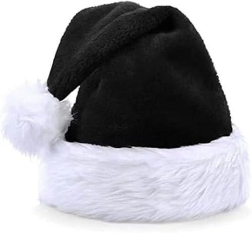Codulu Weihnachtsmütze, Weihnachtsmannmütze, verdickte Plüschmütze, Weihnachtsmütze für Heiligabend, Neujahr, festliche Party, Urlaub, Zubehör, Erwachsene, Uni, Schwarz Codulu Weihnachtsmütze, Weihnachtsmannmütze, verdickte Plüschmütze, Weihnachtsmütze für Heiligabend, Neujahr, festliche Party, Urlaub, Zubehör, Erwachsene, Uni, Schwarz von Codulu
