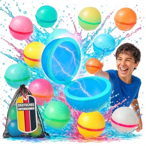 24 Stk magische Wasserbälle, Wasserbomben Set wiederverwendbar, nachfüllbare Wasserballons, selbstschließender Verschluss, Wasserspielzeug im Freien, Garten Schwimmbad, für Kinder und Erwachsene 24 Stk magische Wasserbälle, Wasserbomben Set wiederverwendbar, nachfüllbare Wasserballons, selbstschließender Verschluss, Wasserspielzeug im Freien, Garten Schwimmbad, für Kinder und Erwachsene von Coemo