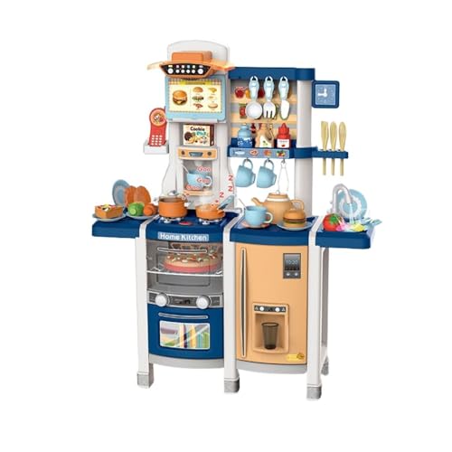 Coemo Kinderküche Susi Blau mit 65-teiligem Zubehör, Spülbecken, Kinderherd, Licht & Sound - Die Spielküche für Kinder ab 3 Jahren von Coemo