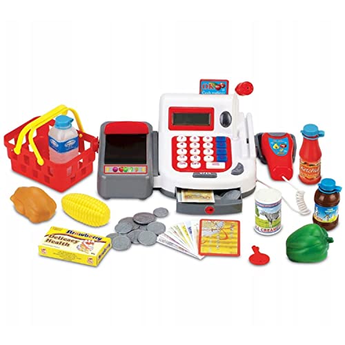 Spielkasse Linus mit Einkaufskorb und Zubehör für Kinder Kaufladen, Registrierkasse, Kreditkarten-Terminal abschließbare Schublade, Mikrofon, Spielgeld inklusive Spielkasse Linus mit Einkaufskorb und Zubehör für Kinder Kaufladen, Registrierkasse, Kreditkarten-Terminal abschließbare Schublade, Mikrofon, Spielgeld inklusive von Coemo