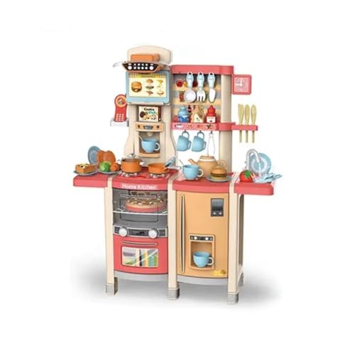 Kinderküche Susi Rot mit 65-teiligem Zubehör, Spülbecken, Kinderherd, Licht & Sound - Die Spielküche für Kinder ab 3 Jahren von Coemo