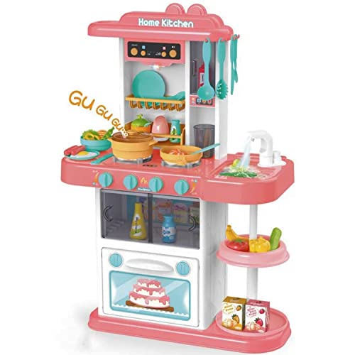Kinderspielzeugküche mit 38 TLG. Zubehör, Spülbecken, Kinderherd, Licht, Sound, Kinderküche - Die Spielküche Paula in Pink ist perfekt für Kids ab 3 Jahren von Coemo