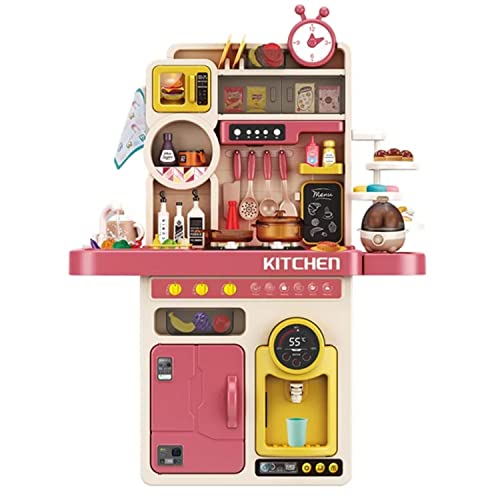 Spielküche mit 93 TLG. Zubehör, Spülbecken, Kinderherd, Licht, Sound, Spielzeugküche - Die Kinderküche Tony in Rosa ist perfekt für Kids ab 3 Jahren von Coemo