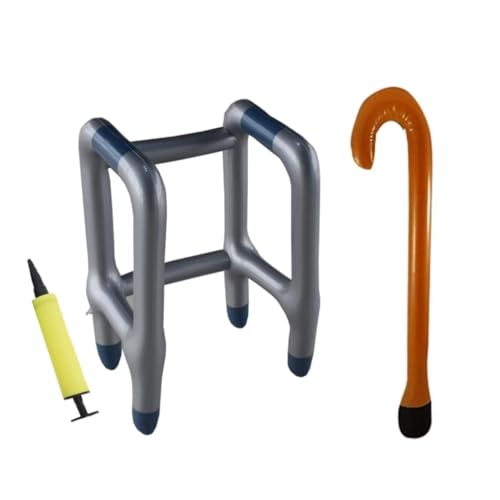 Aufblasbares Rollator-Spielzeug und Stab für ältere Menschen, lustiges Geschenk zum Geburtstag 50 60 70 80 90 Jahre Ruhestandsfeier Gadget (1 x 1) von Coeyos