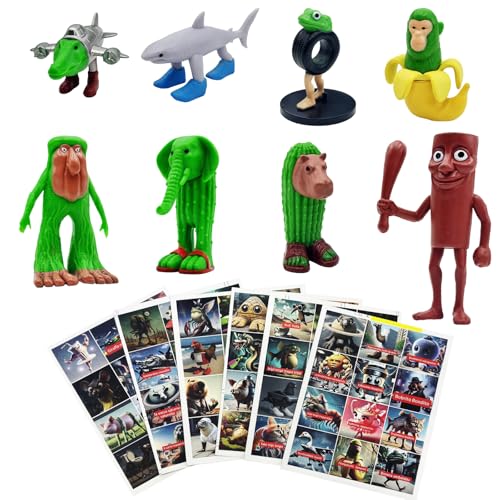 3D Tung Tung Tung Sahur Figuren,Italian Brainrot Figuren,Tralalero Tralala Figure,Lustige Tralalero Tralala Spielzeugfiguren FüR Kinder & Erwachsene,Geeignet zum Sammeln und Dekorieren (A) von Coffee Life Plus