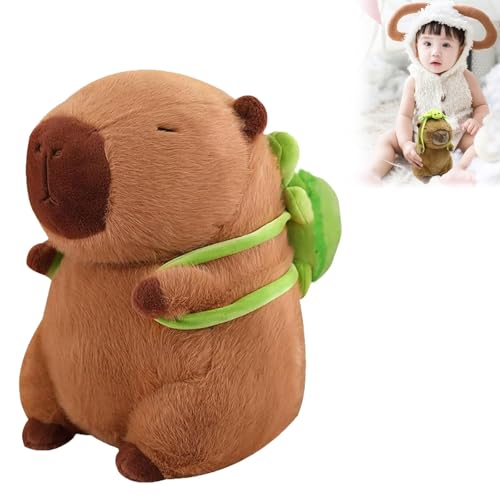 Coffee Life Plus®Simulation Capybara Plüschtier,23cm Capybara Plüschtier,Niedlichen Capybara Plushie,Capybara Tragende Schildkröte,Niedliche Capybara Kuscheltier,Geburtstagsgeschenk für Kinder (1pcs) von Coffee Life Plus
