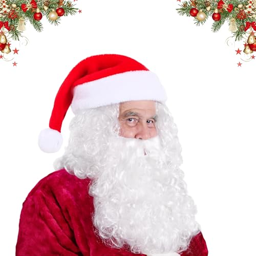 Coffee Life Plus Weihnachtsmann Perücke und Bart Set mit, Weihnachtsmütze, Weihnachtsmann-Perücke und Bart passend für Weihnachtskostümparty, Weihnachtsfeier, Coffee Life Plus Weihnachtsmann Perücke und Bart Set mit, Weihnachtsmütze, Weihnachtsmann-Perücke und Bart passend für Weihnachtskostümparty, Weihnachtsfeier, von Coffee Life Plus