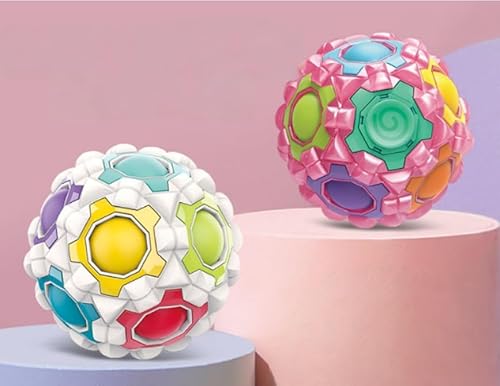 Cofvetia 2 Stück Regenbogenball, Magic Puzzleball Rotable, Regenbogen Spielzeug Knobelspiel für Kinder als Geschenk, Stress Lindern und die Denkfähigkeit Verbessern von Cofvetia