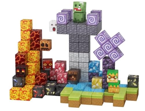 Cofvetia Magnetische Bausteine, Magnetbausteine Blöcke 100 Stück für Kinder Montessori Spielzeug ab 4 5 6 7 8 9 Jahren Bauspielzeugsets Geschenke für Jungen und Mädchen (2cm) von Cofvetia