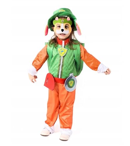 Cogio Kostüm PATROL Tracker, Dschungelhund, Kostüm, Verkleidung, Karneval, Halloween, 2-3 Jahre + Rucksack + Hut + Maske von Cogio