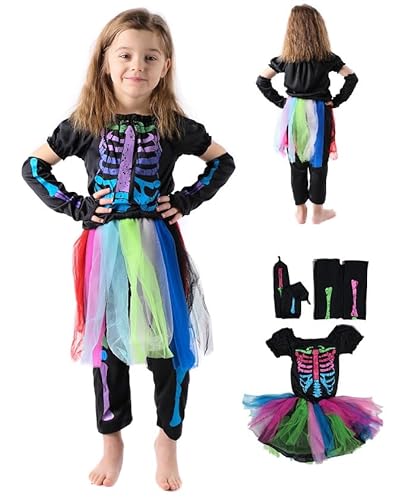 Kostüm für Kinder, Halloween, Karneval, Ball, Party, Cosplay (Skelett, 110) von Cogio